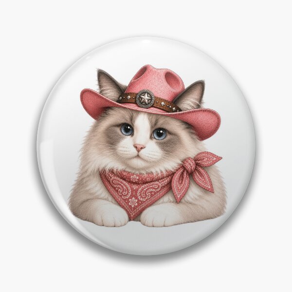 Item preview, Ragdoll Cat Pink Cowgirl Western Charm DesignCopy of Tabby designed and sold by BrandyandBeyond.
