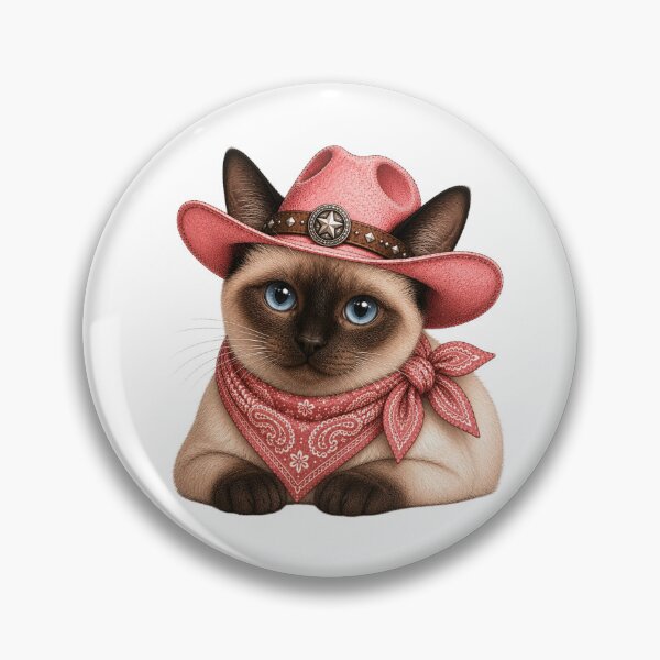 Item preview, Siamese Cat Pink Cowgirl Western Charm Design designed and sold by BrandyandBeyond.