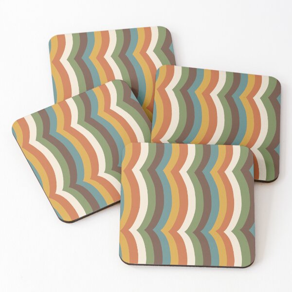 Item preview, Iconic Scandinavian 70s Vintage Wavy Stripes Pattern designed and sold by Deutschic.
