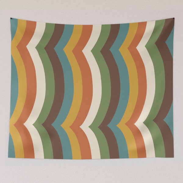 Item preview, Iconic Scandinavian 70s Vintage Wavy Stripes Pattern designed and sold by Deutschic.