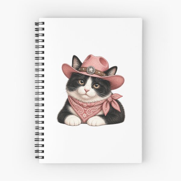 Item preview, Tuxedo Cat Pink Cowgirl Western Charm Design designed and sold by BrandyandBeyond.