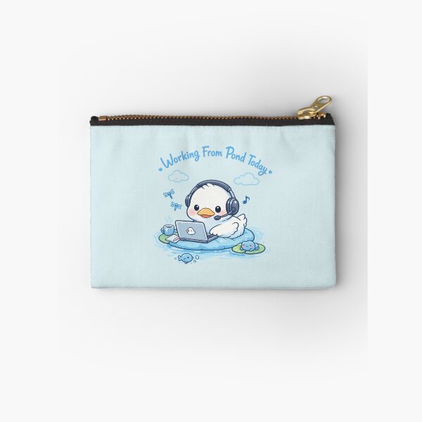 Item preview, Cute Duck Working From Pond Today | Kawaii Remote Worker Laptop Pun Art designed and sold by PopCulturePixel.