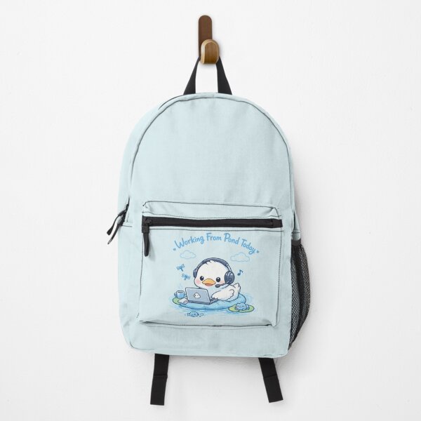 Item preview, Cute Duck Working From Pond Today | Kawaii Remote Worker Laptop Pun Art designed and sold by PopCulturePixel.