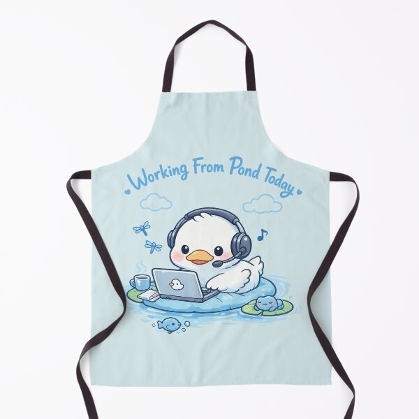 Item preview, Cute Duck Working From Pond Today | Kawaii Remote Worker Laptop Pun Art designed and sold by PopCulturePixel.