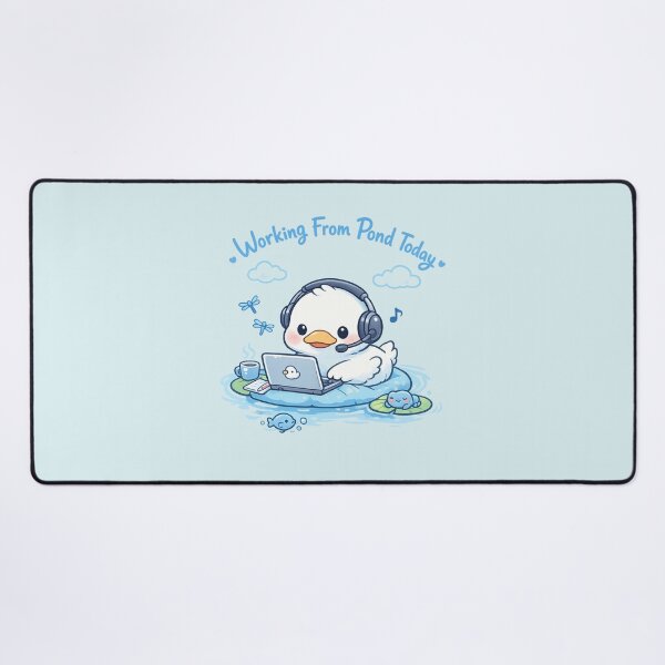 Item preview, Cute Duck Working From Pond Today | Kawaii Remote Worker Laptop Pun Art designed and sold by PopCulturePixel.