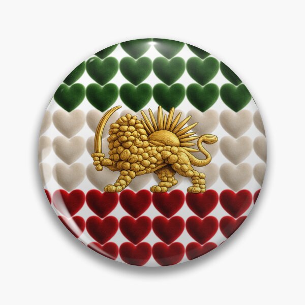 Item preview, Persian Lion and Sun Flag Hearts | Shir o Khorshid Iranian Pride Design designed and sold by My Joyful Charm Store.