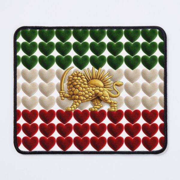 Item preview, Persian Lion and Sun Flag Hearts | Shir o Khorshid Iranian Pride Design designed and sold by My Joyful Charm Store.