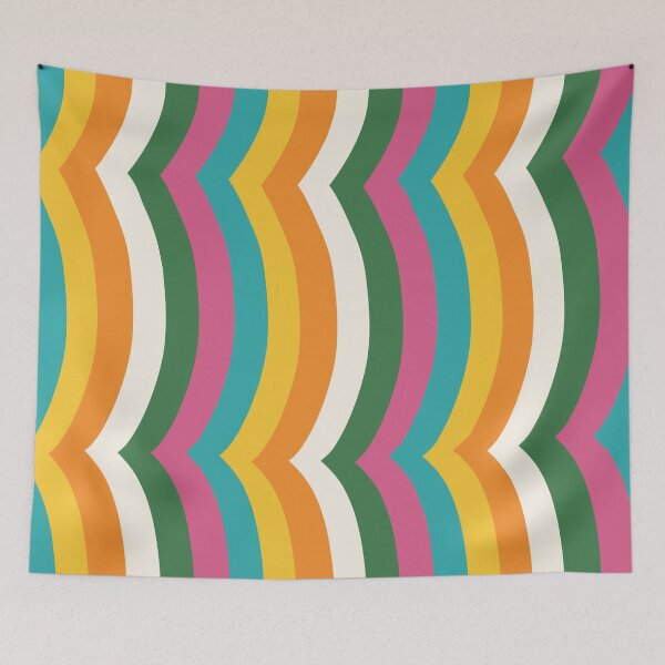 Item preview, Iconic Colorful 70s Vintage Wavy Stripes Pattern designed and sold by Deutschic.
