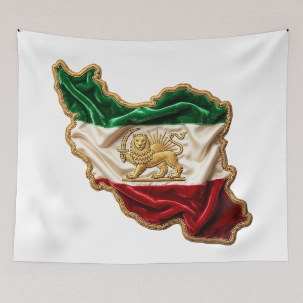 Item preview, Persian Map Pahlavi Flag designed and sold by My Joyful Charm Store.