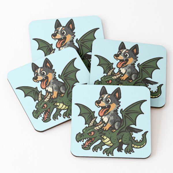 Item preview, Cattle Dog Riding a Dragon designed and sold by Ghost on Toast.