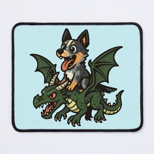 Item preview, Cattle Dog Riding a Dragon designed and sold by Ghost on Toast.