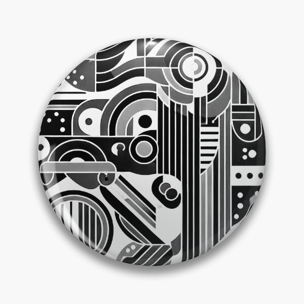 Item preview, Mid-Century Modern Sleek Black And White Ornate Geometric  designed and sold by DEC02.