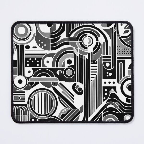 Item preview, Mid-Century Modern Sleek Black And White Ornate Geometric designed and sold by DEC02.