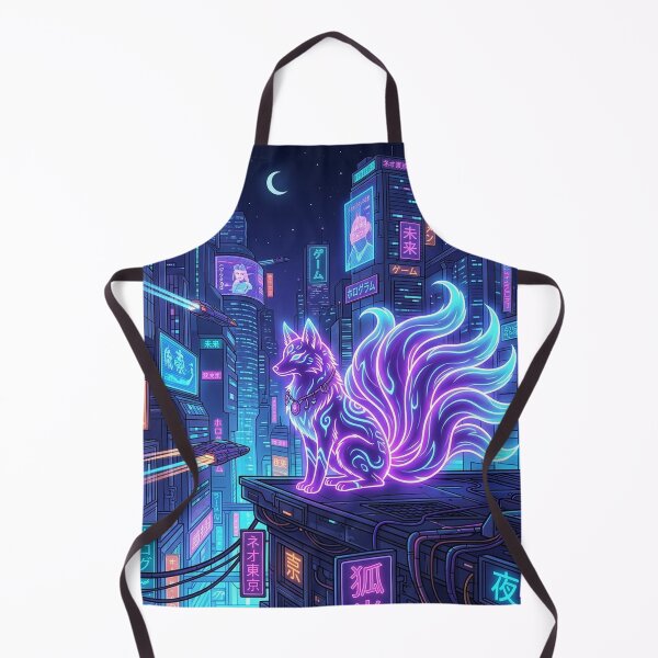 Item preview, Cyberpunk Neon Kitsune: Synthwave Neo-Tokyo Fox designed and sold by Hikariha Studio.