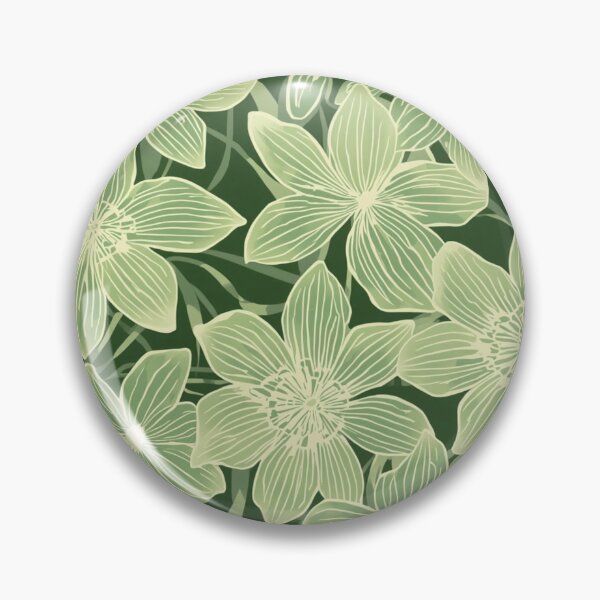 Item preview, White lined Japanese flowers  designed and sold by Roxburylane.