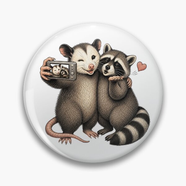 Item preview, Best Friends Possum and Raccoon Selfie Design designed and sold by BrandyandBeyond.