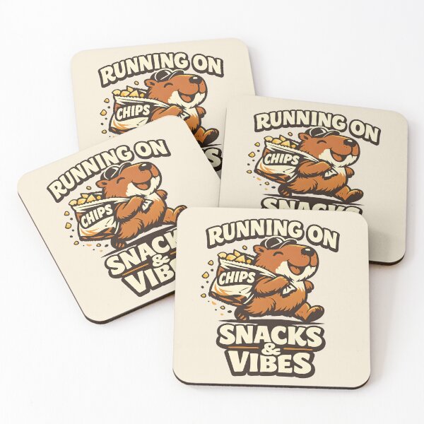 Item preview, Running On Snacks & Vibes Capybara Shirt | Funny Food Lover Retro Mascot Tee designed and sold by  Artistry in Motion by MADsrecreation.