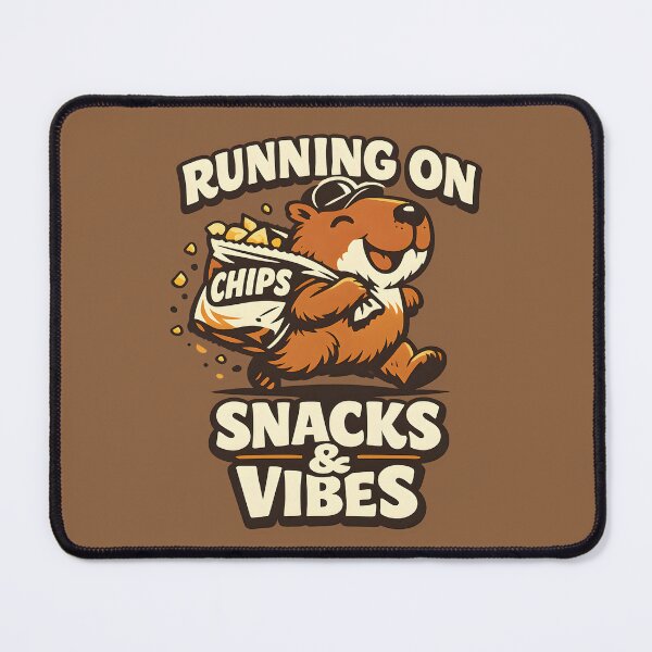 Item preview, Running On Snacks & Vibes Capybara Shirt | Funny Food Lover Retro Mascot Tee designed and sold by  Artistry in Motion by MADsrecreation.