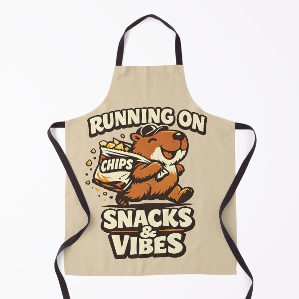 Item preview, Running On Snacks & Vibes Capybara Shirt | Funny Food Lover Retro Mascot Tee designed and sold by Artistry in Motion by MADsrecreation.