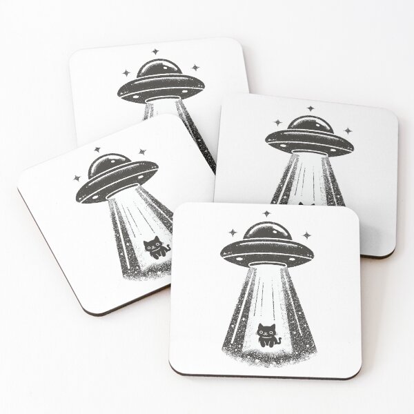 Item preview, UFO Abducting A Cute Black Cat designed and sold by AHobbyAJob.