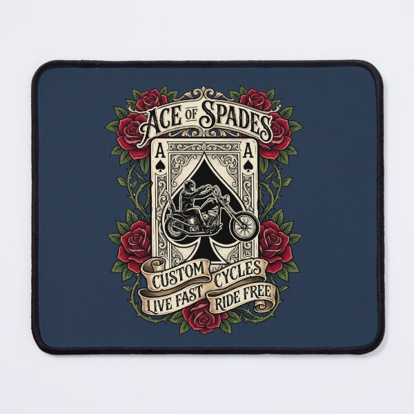 Item preview, Ace Of Spades Custom Chopper Motorcycle Tattoo Flash designed and sold by RetroRewind Studio.