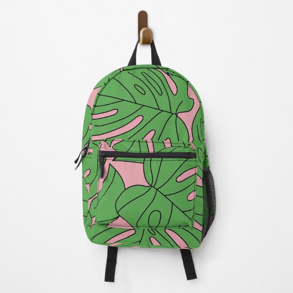 Item preview, Green Palm Leaves Monstera Pattern On Tropic Pink designed and sold by DEC02.