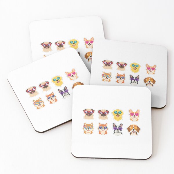 Item preview, Cute Dog Breeds Wearing Retro Sunglasses Sticker Pack designed and sold by @PrintovaArt.