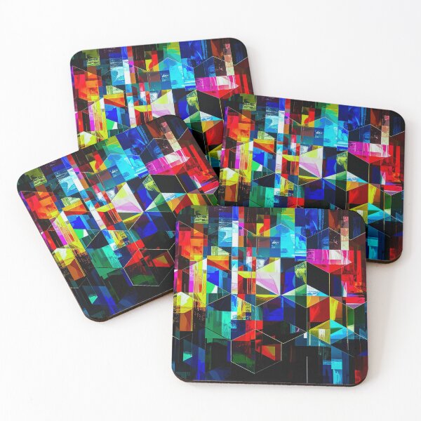 Item preview, Neon Glass Mosaic Geometric Abstract designed and sold by NizuCaCi.