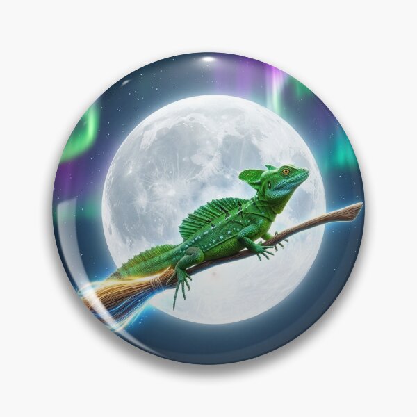 Item preview, Basilisk Lizard Rides Her Broom in the Moonlight designed and sold by Tridentulus.