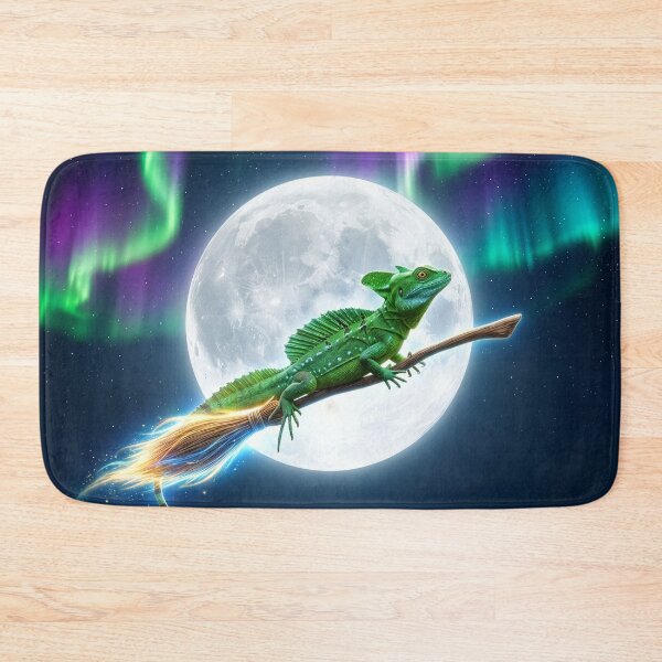 Item preview, Basilisk Lizard Rides Her Broom in the Moonlight designed and sold by Tridentulus.