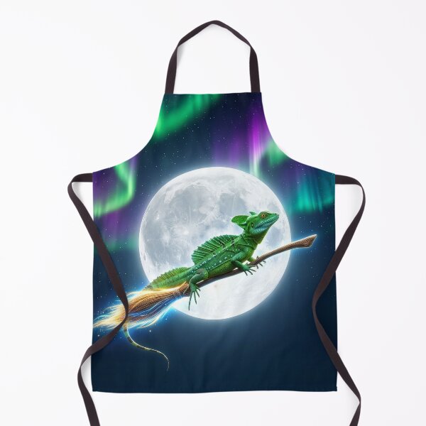 Item preview, Basilisk Lizard Rides Her Broom in the Moonlight designed and sold by Tridentulus.