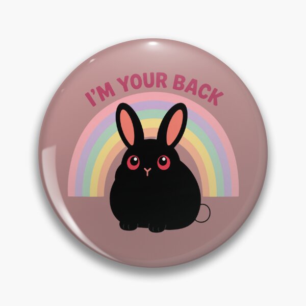 Item preview,  I'M YOUR BACK Rainbow Black Bunny Support designed and sold by bosamji.