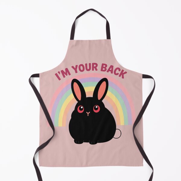 Item preview, I'M YOUR BACK Rainbow Black Bunny Support designed and sold by bosamji.