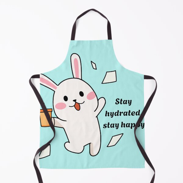 Item preview, Stay Hydrated Stay Happy Kawaii Bunny designed and sold by Akira Design Store.