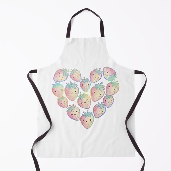 Item preview, Kawaii Strawberry Heart Iridescent Watercolor Pencil Cute Fruit Art designed and sold by GymTanLaundry.