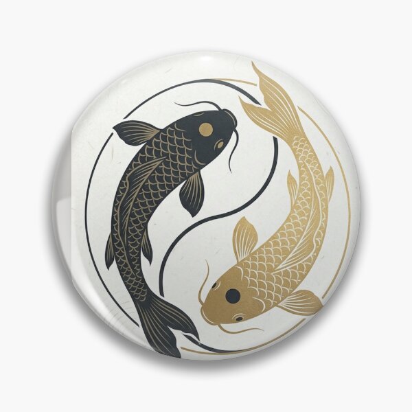 Item preview, Minimalist Japandi Koi Fish: Black & Gold Yin-Yang designed and sold by Hikariha Studio.