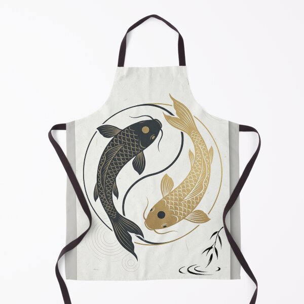 Item preview, Minimalist Japandi Koi Fish: Black & Gold Yin-Yang designed and sold by Hikariha Studio.