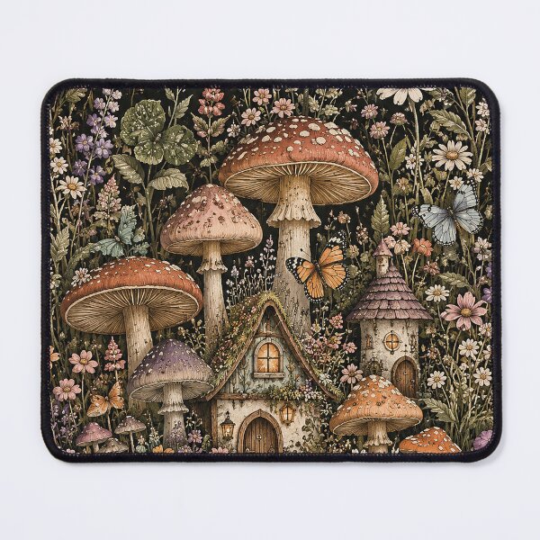 Item preview, Enchanted Fairy Garden Mushroom Cottage designed and sold by ngrido.