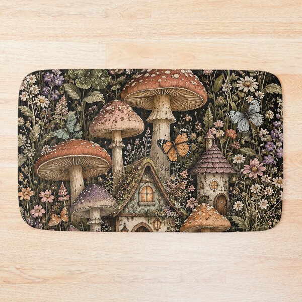 Item preview, Enchanted Fairy Garden Mushroom Cottage designed and sold by ngrido.