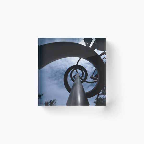 Item preview, Metal spiral structure in playground against dramatic sky designed and sold by lisavonbiela.