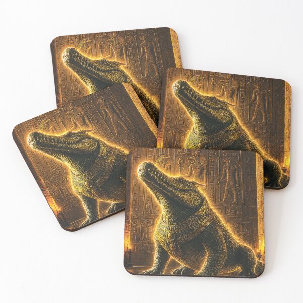 Item preview, Mystical Sobek Ancient Egyptian Crocodile God Art designed and sold by ZahraaStudio.