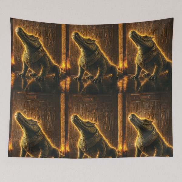 Item preview, Mystical Sobek Ancient Egyptian Crocodile God Art designed and sold by ZahraaStudio.