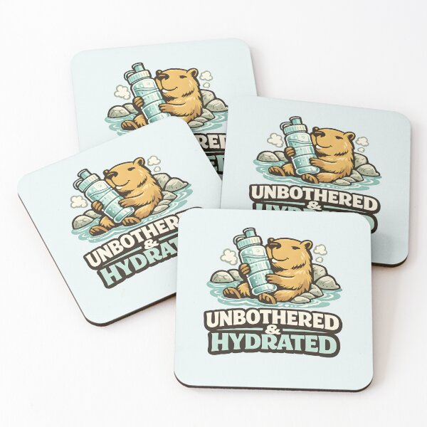 Item preview, Unbothered & Hydrated Capybara Shirt | Funny Wellness Retro Tee | Relaxed Capybara Hot Spring Graphic Tee designed and sold by  Artistry in Motion by MADsrecreation.