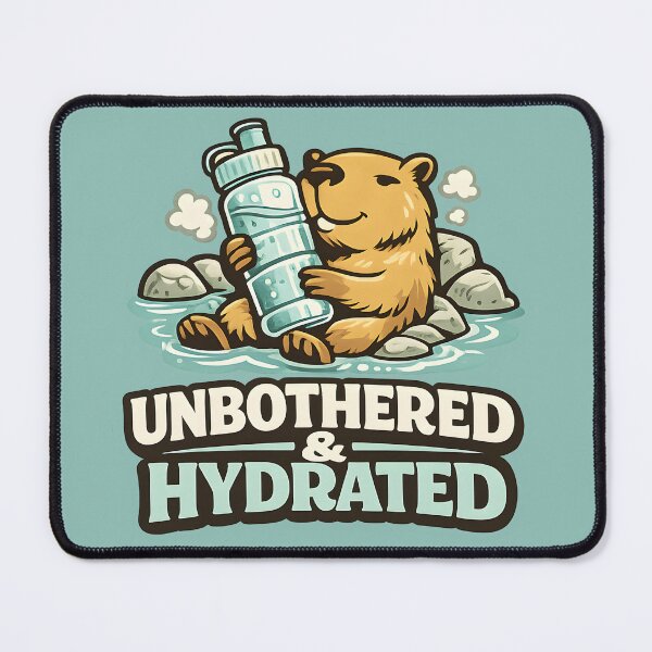 Item preview, Unbothered & Hydrated Capybara Shirt | Funny Wellness Retro Tee | Relaxed Capybara Hot Spring Graphic Tee designed and sold by  Artistry in Motion by MADsrecreation.