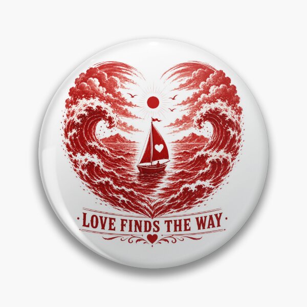 Item preview, Love Finds The Way | Romantic Ocean Heart Boat Design designed and sold by Lovestickerco.