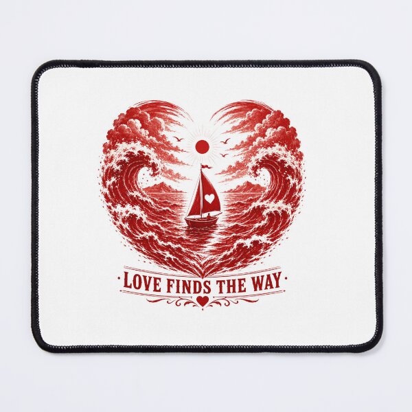 Item preview, Love Finds The Way | Romantic Ocean Heart Boat Design designed and sold by Lovestickerco.