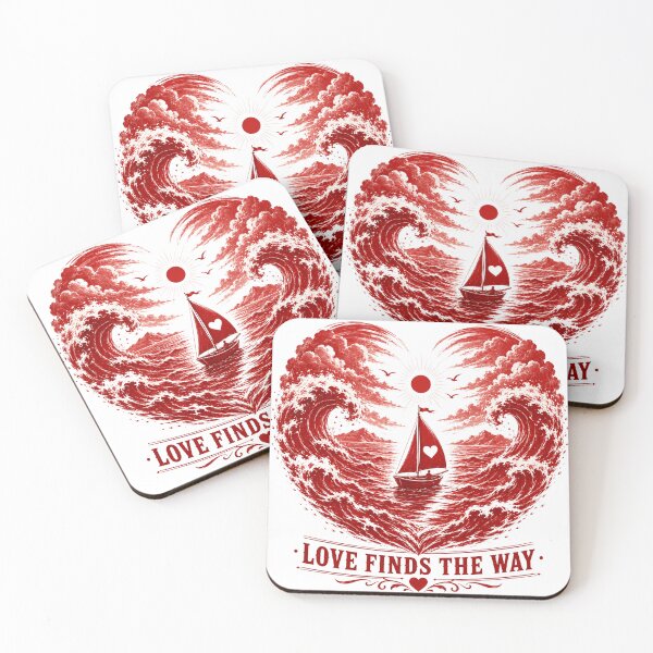 Item preview, Love Finds The Way | Romantic Ocean Heart Boat Design designed and sold by Lovestickerco.