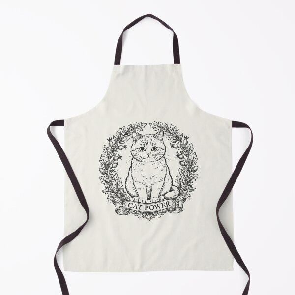 Item preview, Cat Power Sitting Cat with Floral Wreath - Black Line Art designed and sold by sxtfejvseyn.