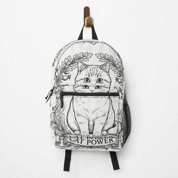Item preview, Cat Power Sitting Cat with Floral Wreath - Black Line Art designed and sold by sxtfejvseyn.