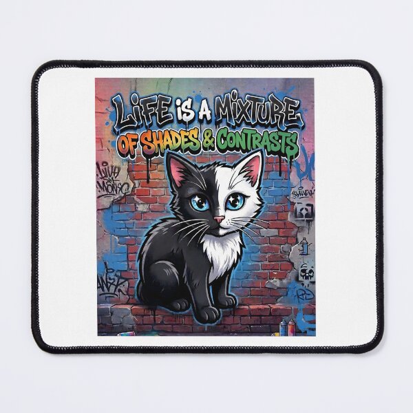 Item preview, Life is a Mixture of Colors and Contrasts Graffiti Cat Design designed and sold by bluesirian22.